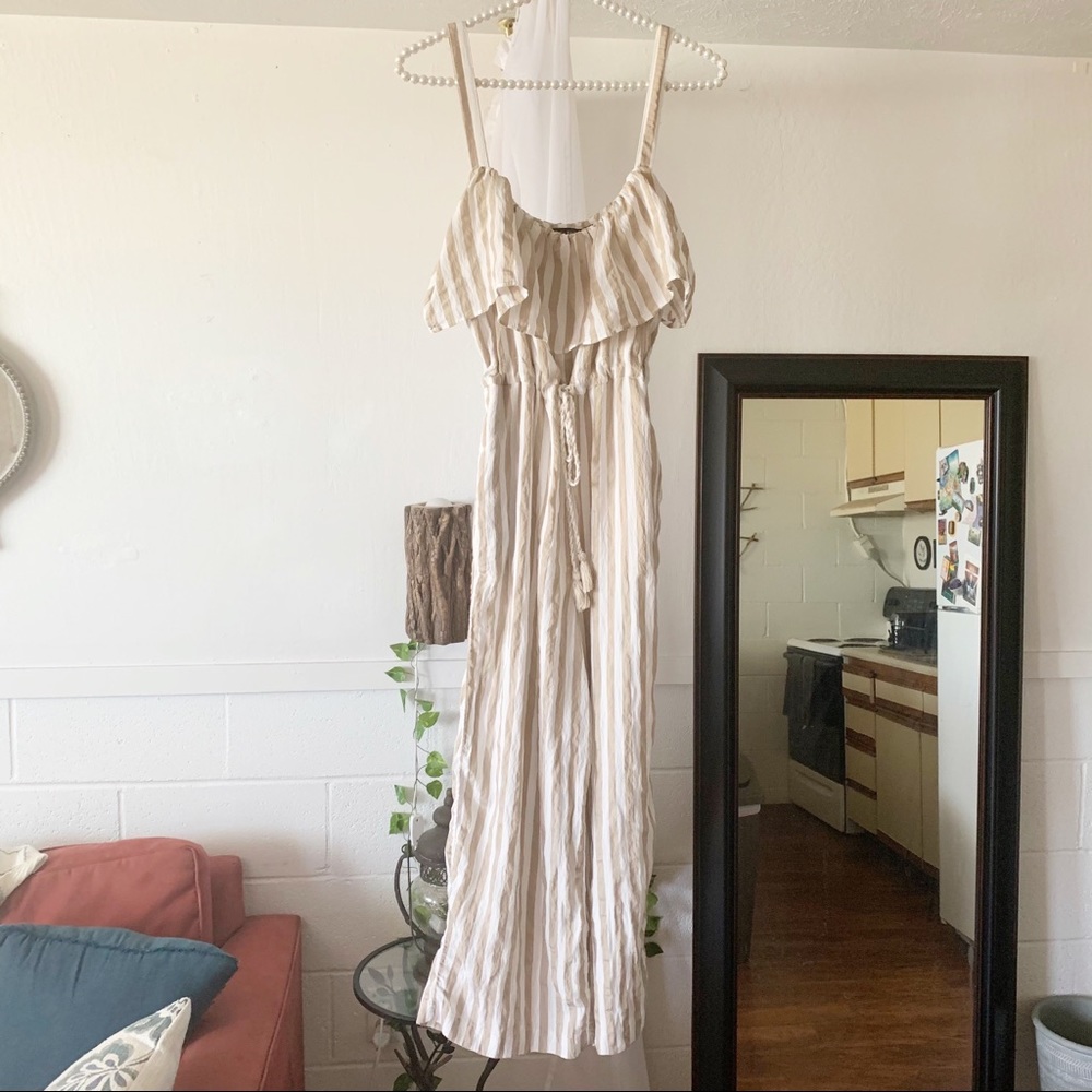 ZARA Striped Culotte Jumpsuit - Picture 5 of 10